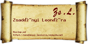 Zsadányi Leonóra névjegykártya